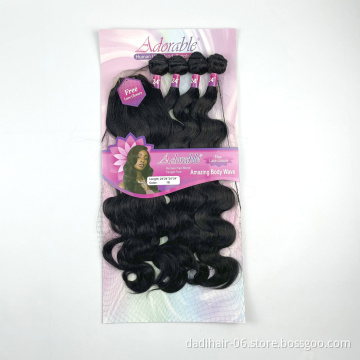 Adorble Premium Synthetic Fiber Amazing Body Wave Package Hair Bundles whole Sale